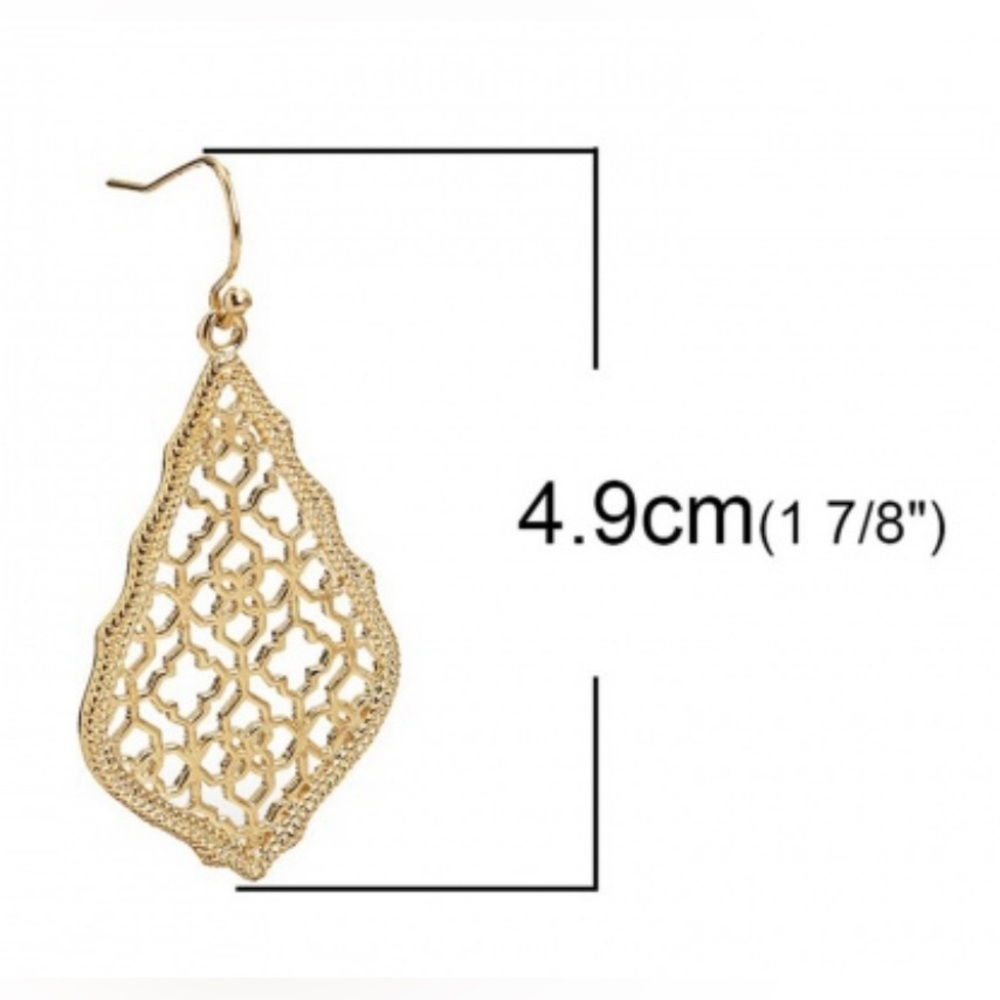 Elegant Gold Plated Filigree Earrings - Picture 3 of 4